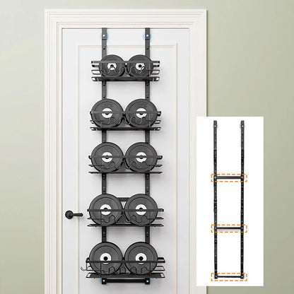Over the Door Pantry Organizer Multi-Layer Storage Shelves Metal Hanging Spice Rack for Kitchen & Bathroom Door