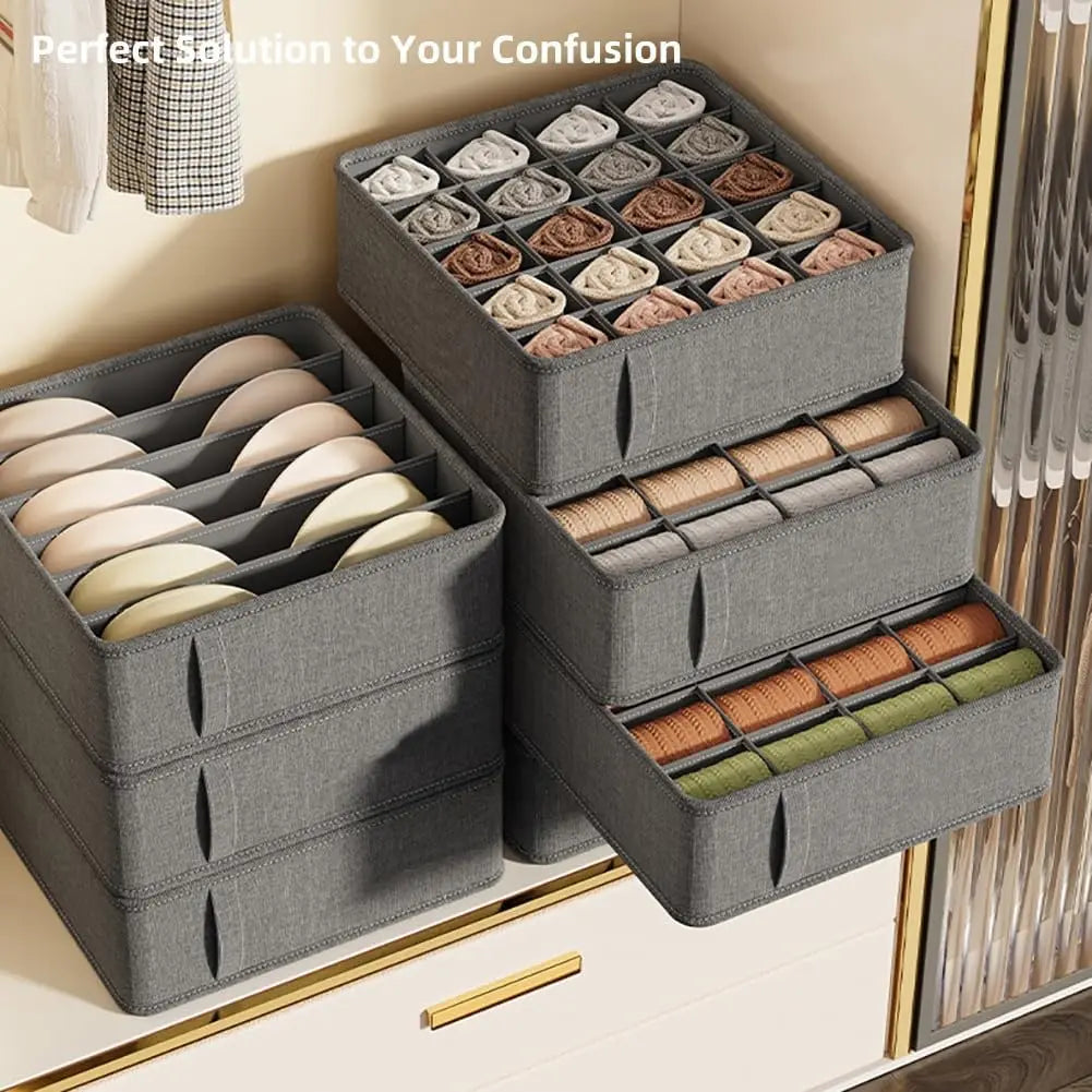 Closet Underwear Organizer Storage Box Drawer Fabric Foldable Cabinet Closet Storage Boxes for Storing Socks Underwear Ties Belt