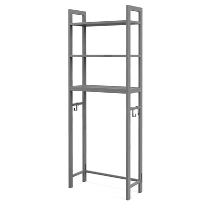 Over-The-Toilet Storage Shelf Space Saving Metal Bathroom Organizer Hooks