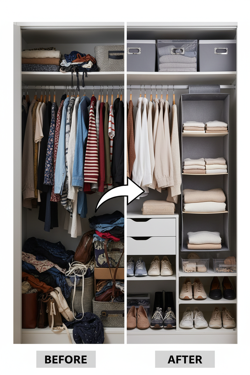 Affordable Hanging Closet Organizer
