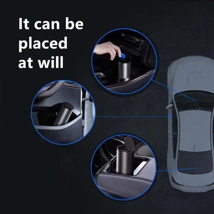 Black Small Trash Bin Garbage Can For Car Waste Rubbish Basket Organizer Storage Holder Car Accessories