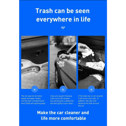 Black Small Trash Bin Garbage Can For Car Waste Rubbish Basket Organizer Storage Holder Car Accessories