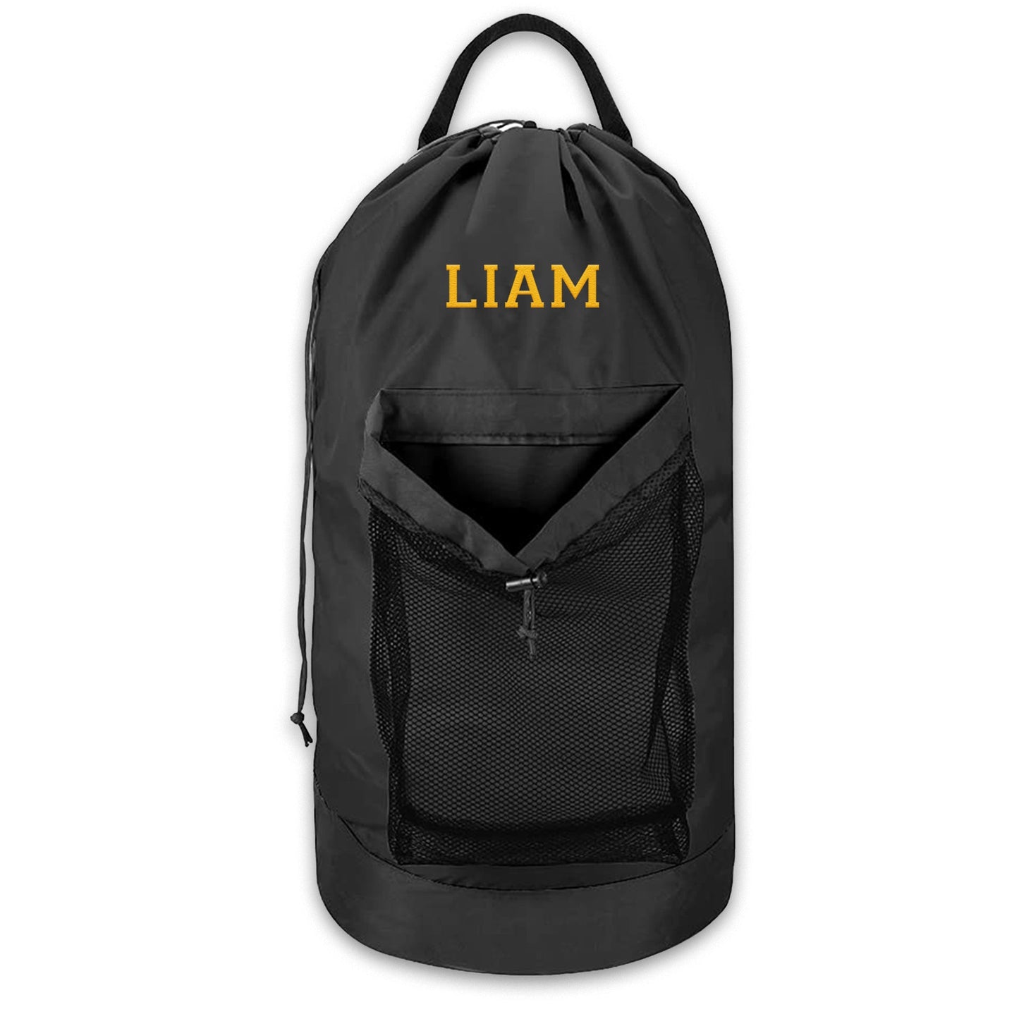 Personalized Embroidered Gray Laundry Bag