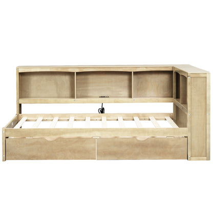 Daybed With 2 Storage Drawers, Storage Cabinets, USB Ports
