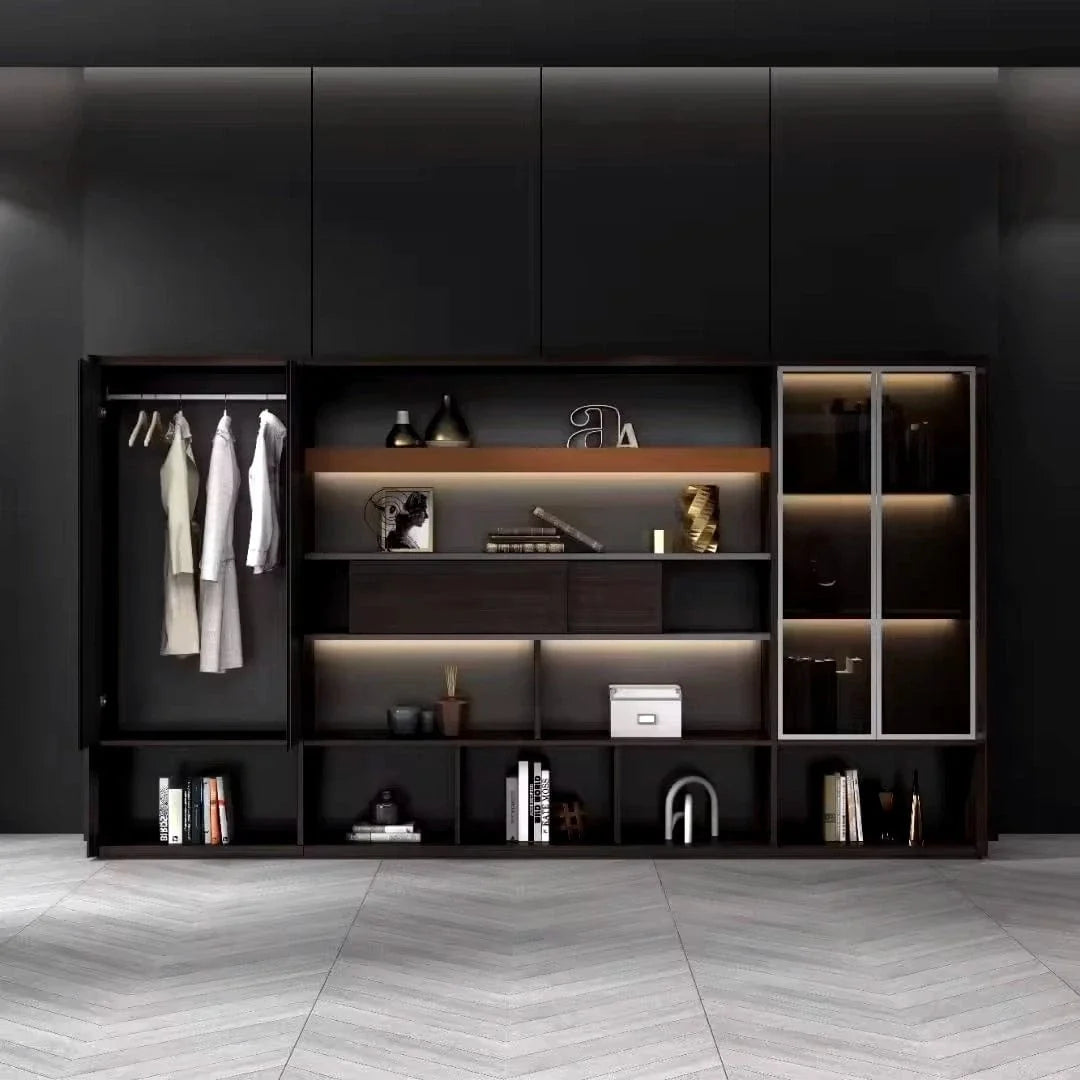 Fulton · Office Shelves w/ Integrated Lighting & Closet Storage