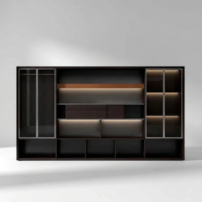Fulton · Office Shelves w/ Integrated Lighting & Closet Storage
