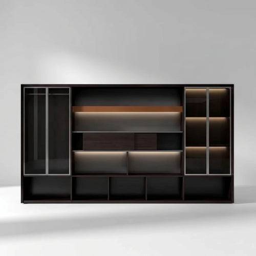 Fulton · Office Shelves w/ Integrated Lighting & Closet Storage