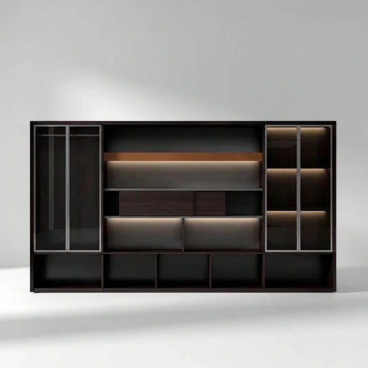 Fulton · Office Shelves w/ Integrated Lighting & Closet Storage