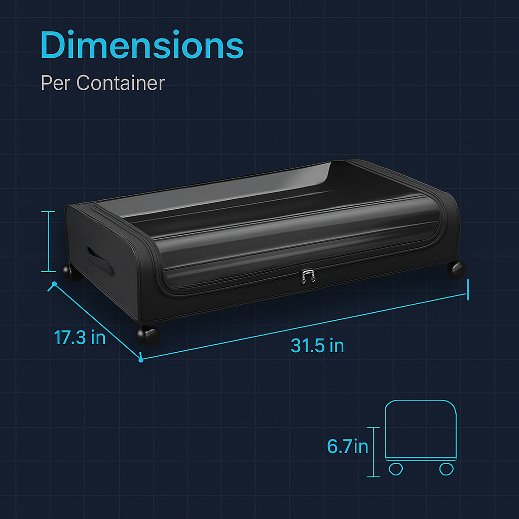 Under Bed Storage Containers with Lockable Wheels