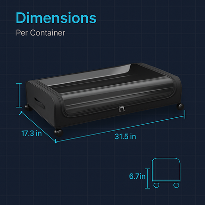 Under Bed Storage Containers with Lockable Wheels