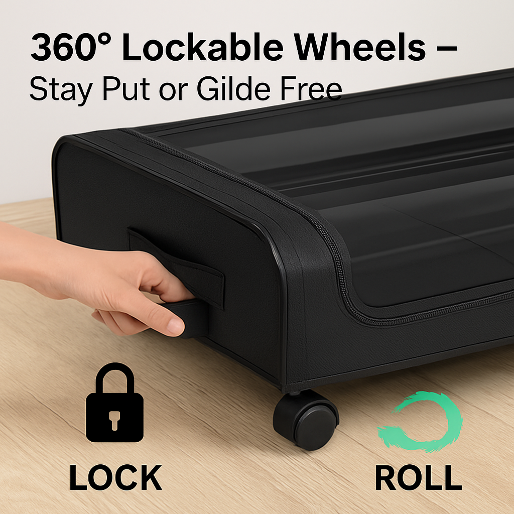 Under Bed Storage Containers with Lockable Wheels