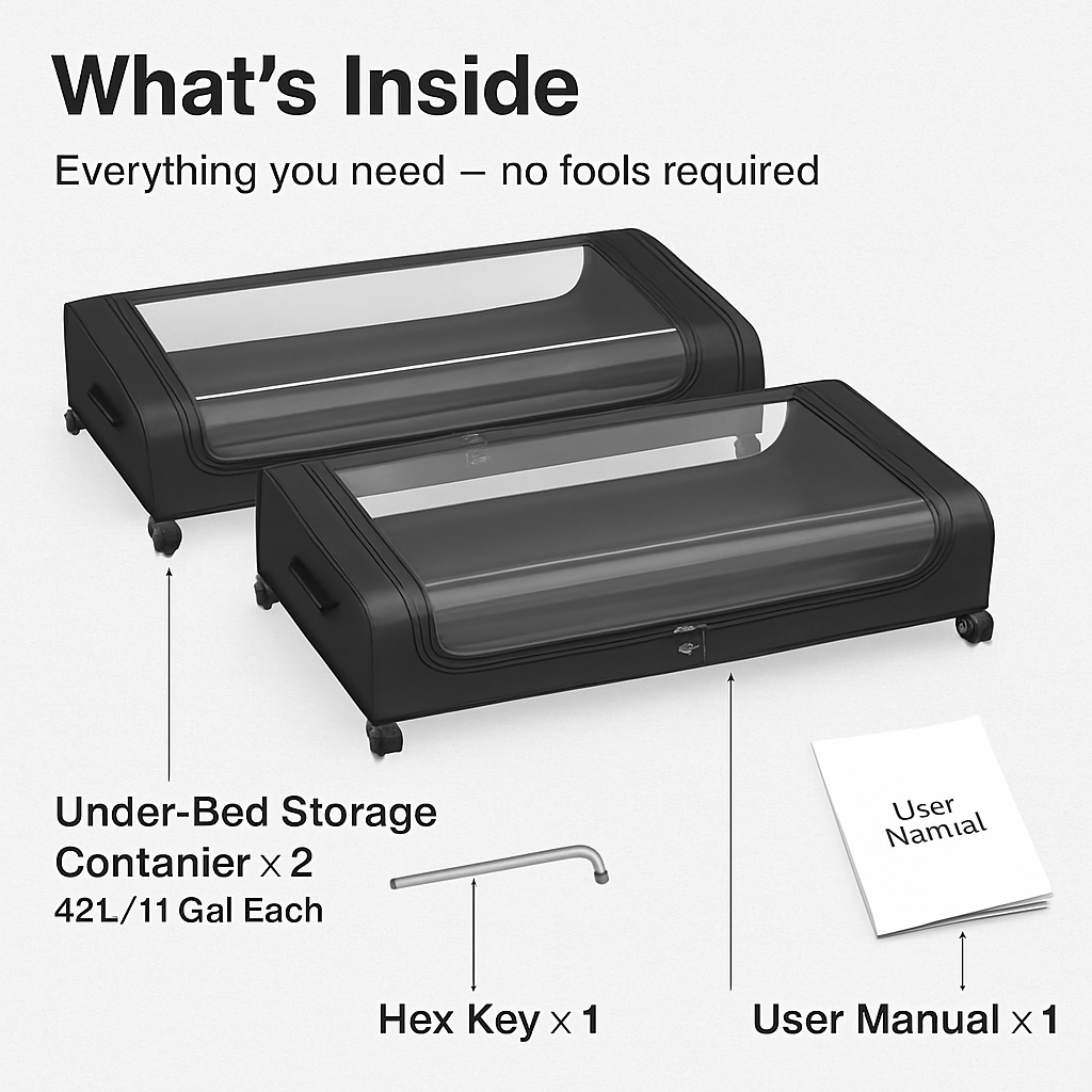 Under Bed Storage Containers with Lockable Wheels