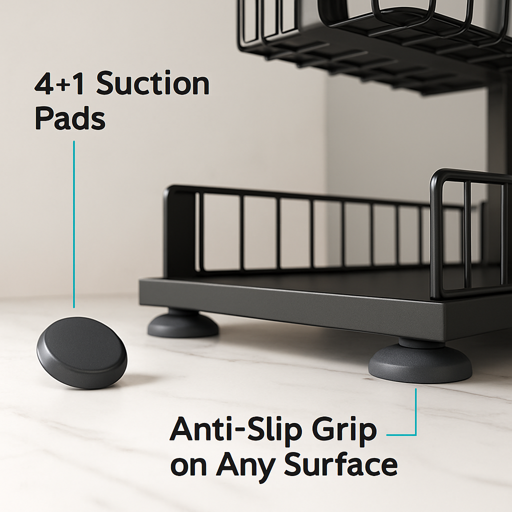 2 Tier Under Sink Organizer with Sliding Basket