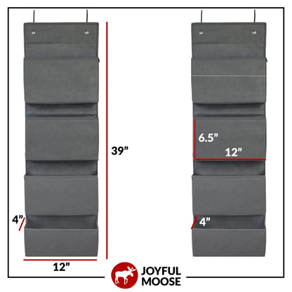 Over the Door Hanging Organizer Closet Storage Bins Grey