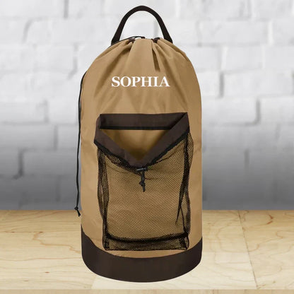 Personalized Embroidered Gray Laundry Bag