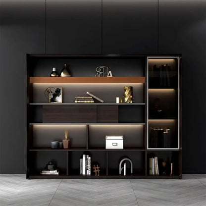 Fulton · Office Shelves w/ Integrated Lighting & Closet Storage