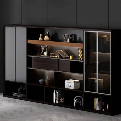 Fulton · Office Shelves w/ Integrated Lighting & Closet Storage