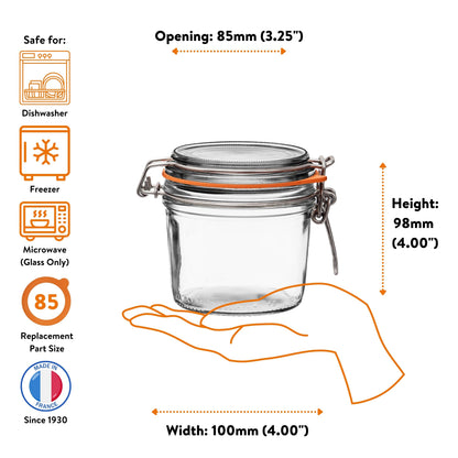 French Tapered Wire Bail Jars for Food Preservation
