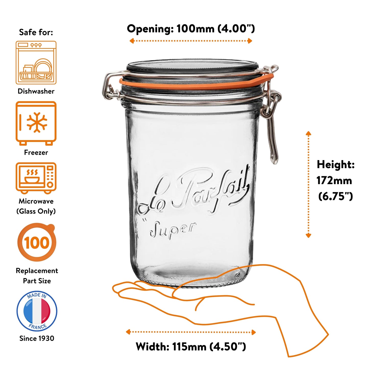 French Tapered Wire Bail Jars for Food Preservation