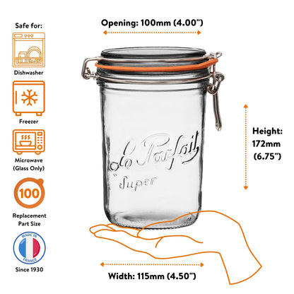 French Tapered Wire Bail Jars for Food Preservation