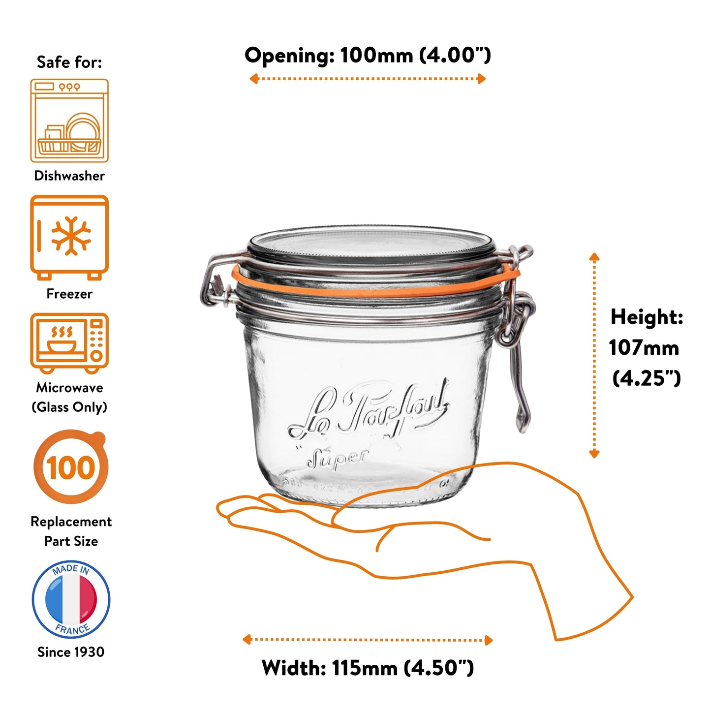 French Tapered Wire Bail Jars for Food Preservation