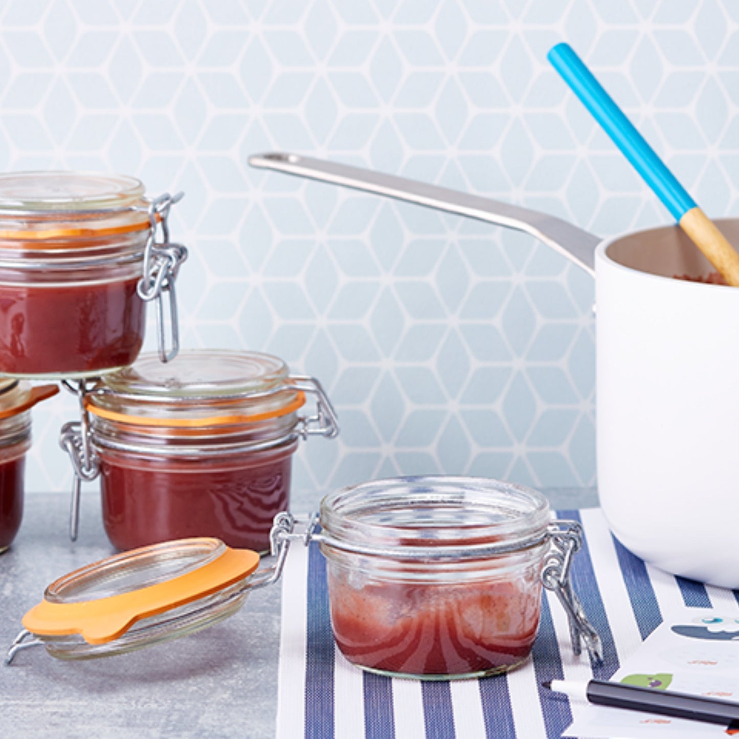 French Tapered Wire Bail Jars for Food Preservation