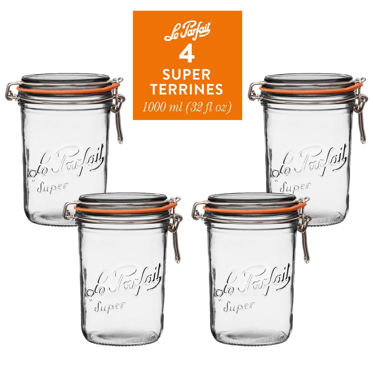 French Tapered Wire Bail Jars for Food Preservation