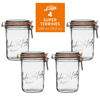 French Tapered Wire Bail Jars for Food Preservation