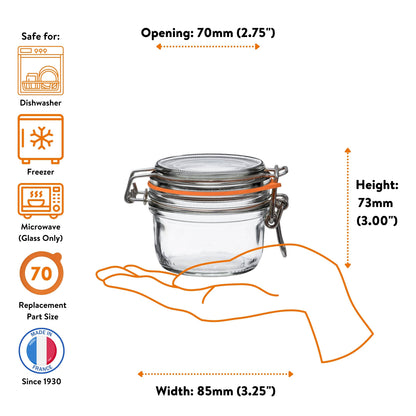 French Tapered Wire Bail Jars for Food Preservation