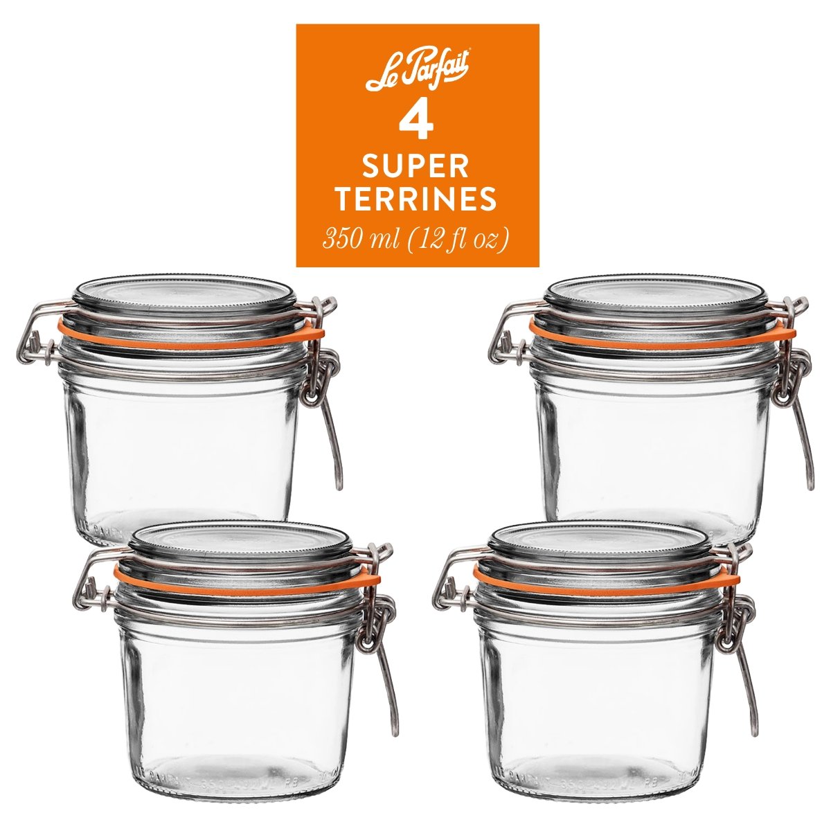 French Tapered Wire Bail Jars for Food Preservation