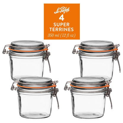 French Tapered Wire Bail Jars for Food Preservation