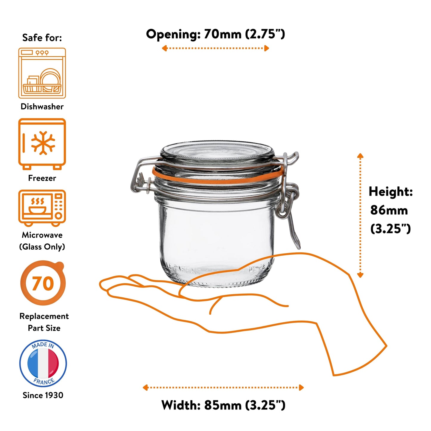 French Tapered Wire Bail Jars for Food Preservation