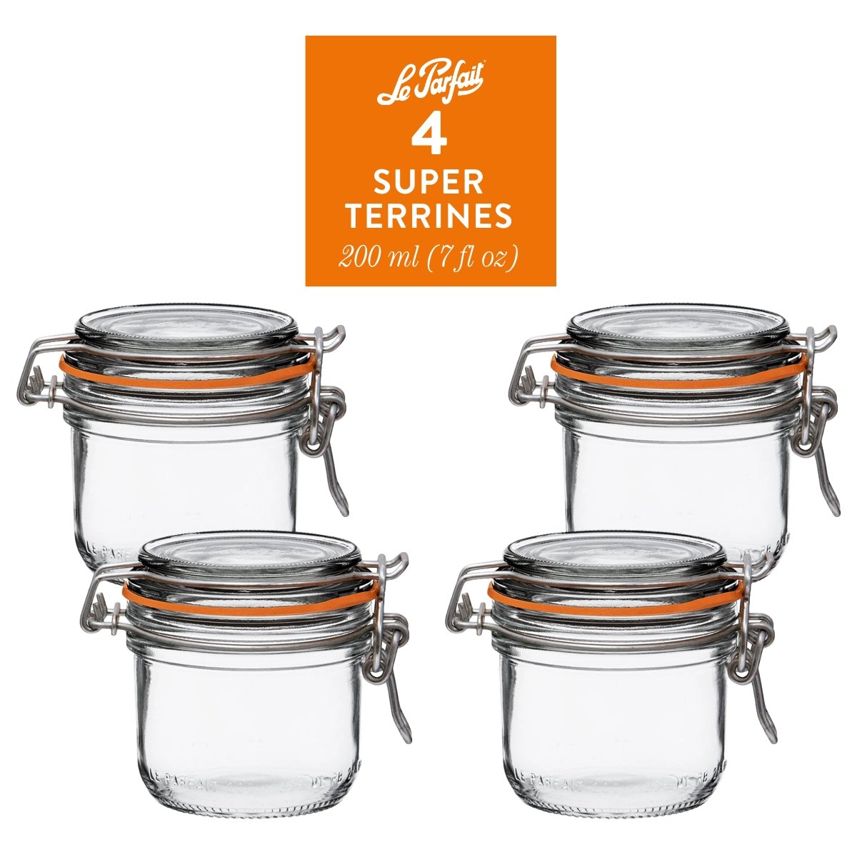 French Tapered Wire Bail Jars for Food Preservation