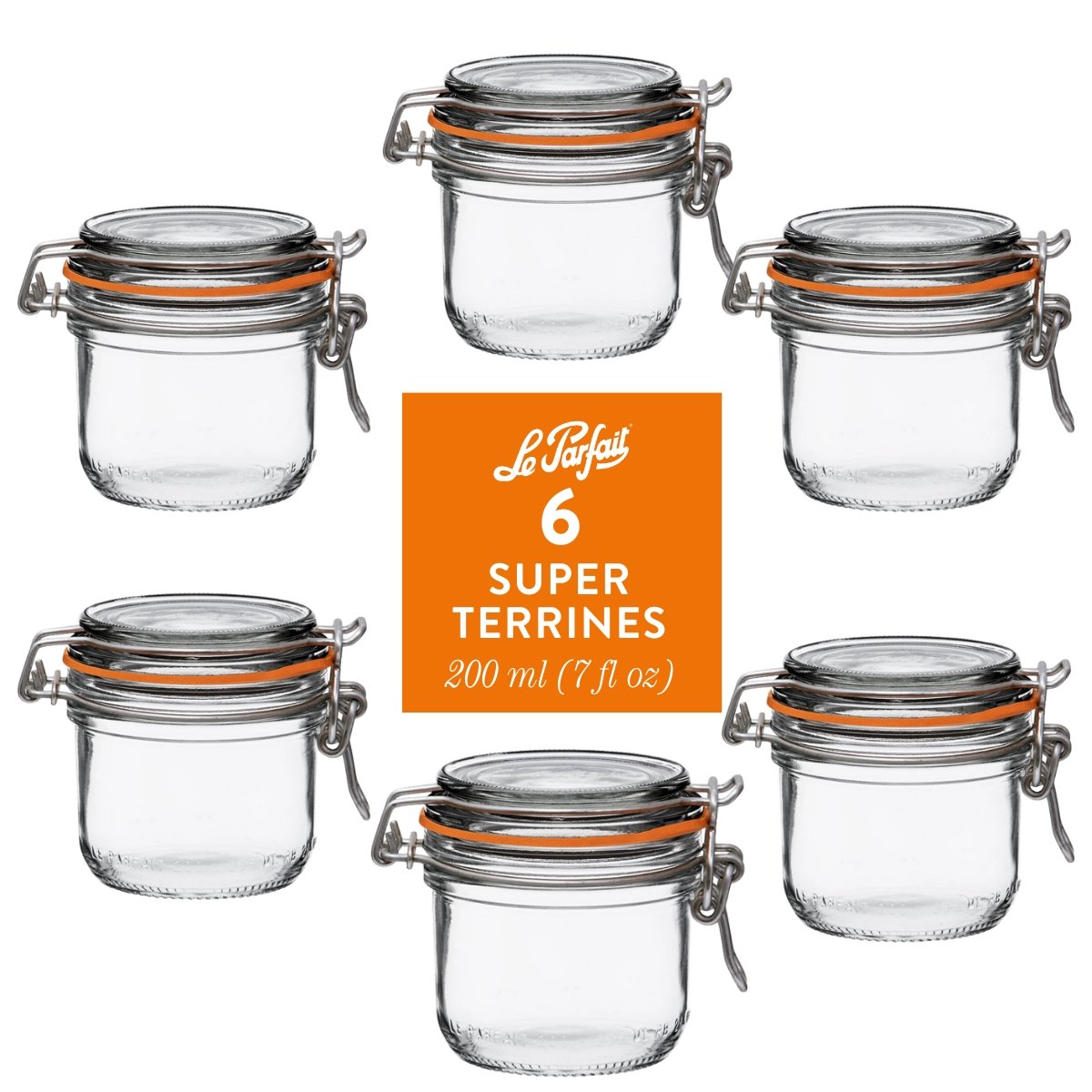 French Tapered Wire Bail Jars for Food Preservation