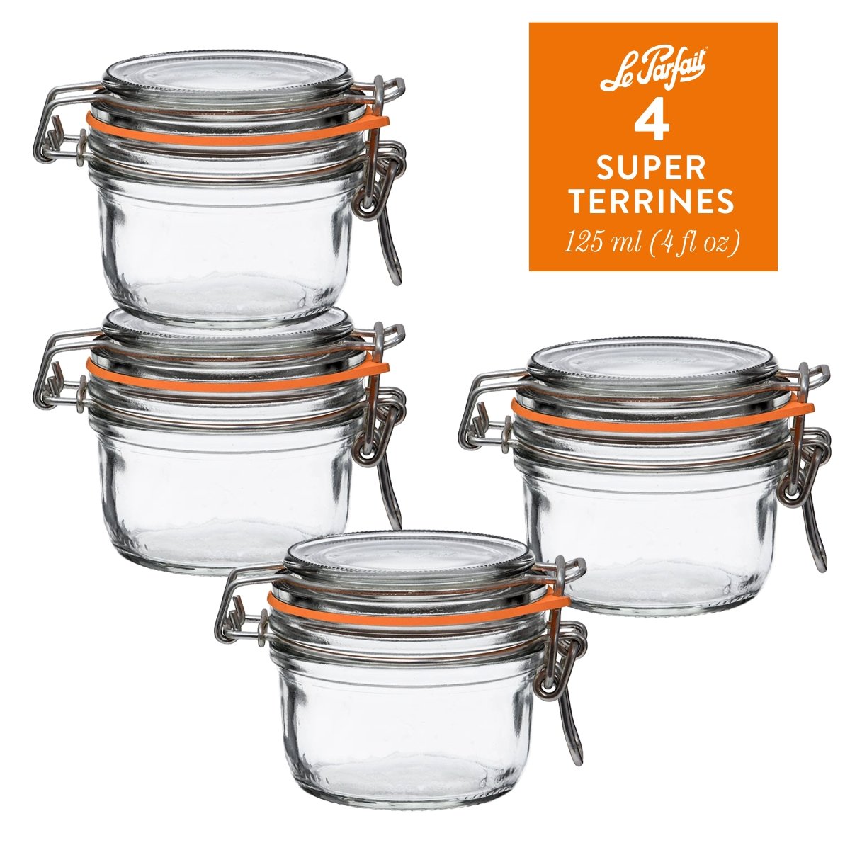 French Tapered Wire Bail Jars for Food Preservation