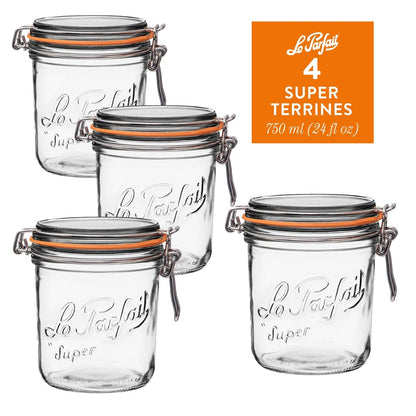French Tapered Wire Bail Jars for Food Preservation