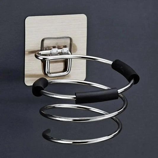 Unique Designed Hair Dryer Holder Blower Organizer Adhesive Wall Mounted Nail Free No Drilling Stainless Steel Stand Tool For Bathroom Bedroom