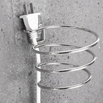 Unique Designed Hair Dryer Holder Blower Organizer Adhesive Wall Mounted Nail Free No Drilling Stainless Steel Stand Tool For Bathroom Bedroom