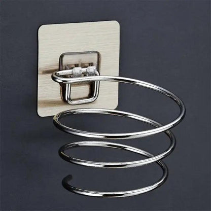 Unique Designed Hair Dryer Holder Blower Organizer Adhesive Wall Mounted Nail Free No Drilling Stainless Steel Stand Tool For Bathroom Bedroom