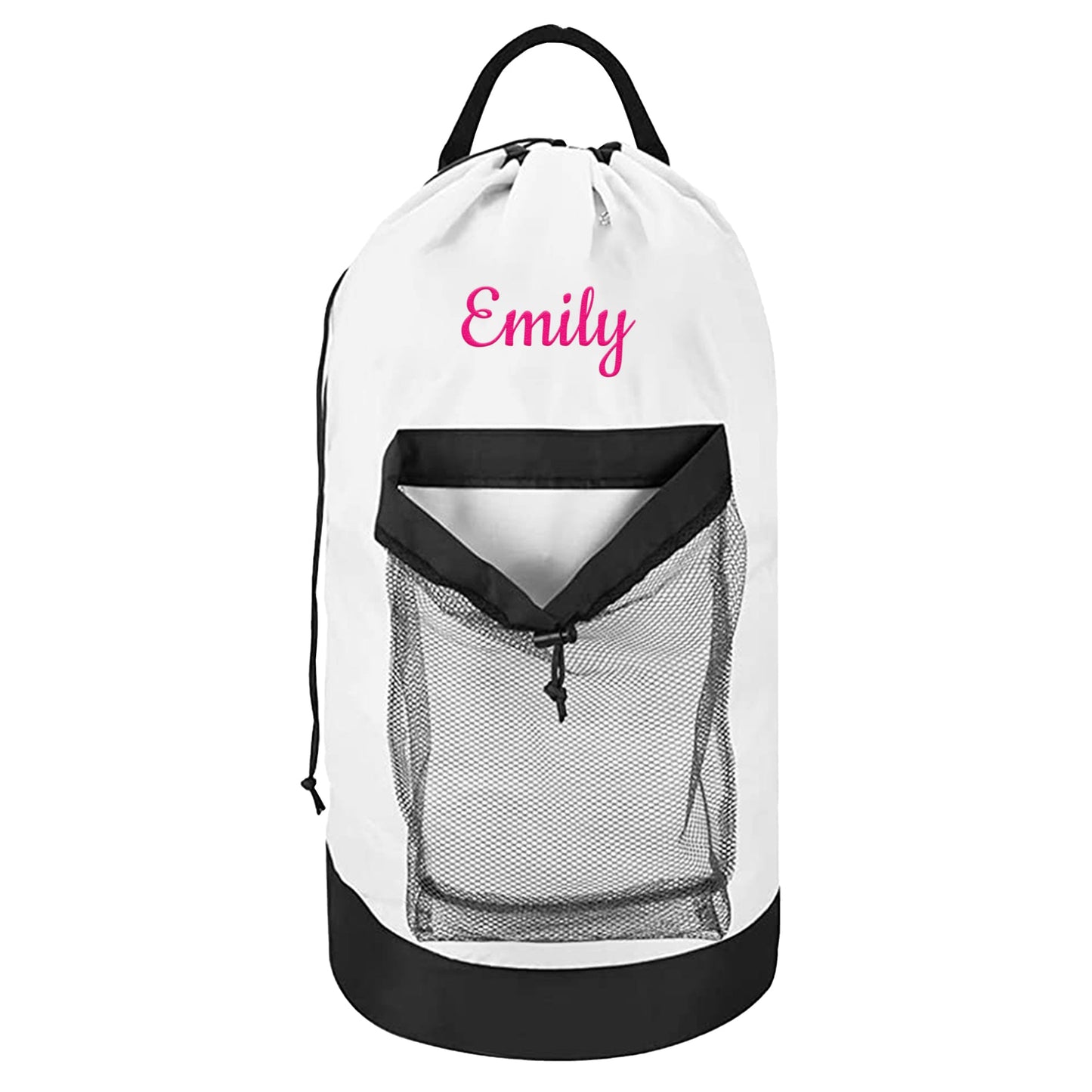 Personalized Embroidered Gray Laundry Bag